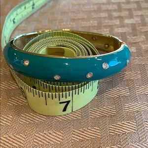 Turquoise enamel cuff with crystals inlaid